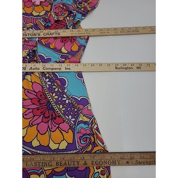 Lily Pulitzer Sun Dress Women's Size Small Colorful Floral Silk Blend - Picture 3 of 7